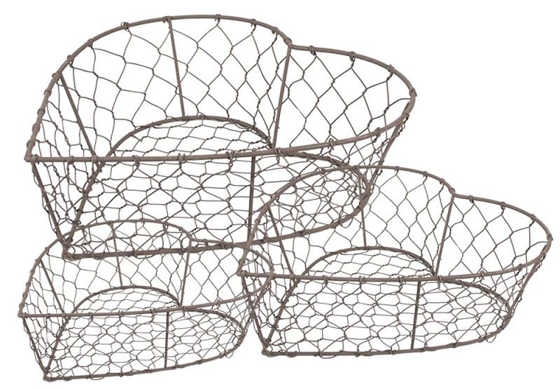 Cesto rede metal 19*18*8 forma coração