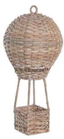 Peça decor balão ar quente rattan 22*22*45H