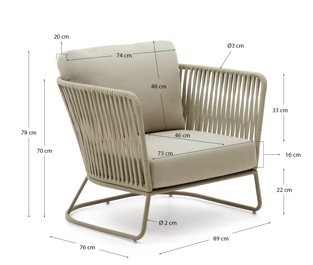 Cadeirão exterior 89*76*78H verde