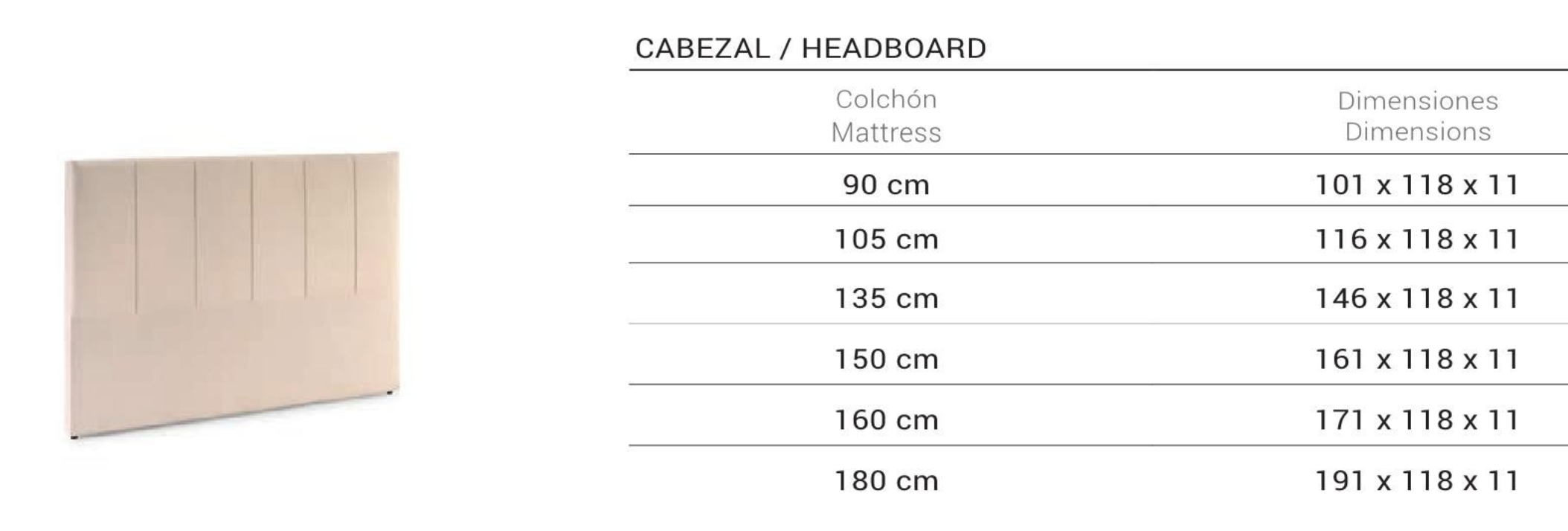 Cabec cama CAPRI 180cm