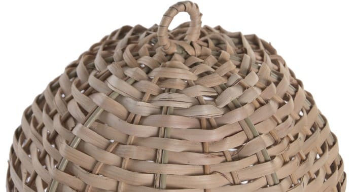 Peça decor balão ar quente rattan 22*22*45H