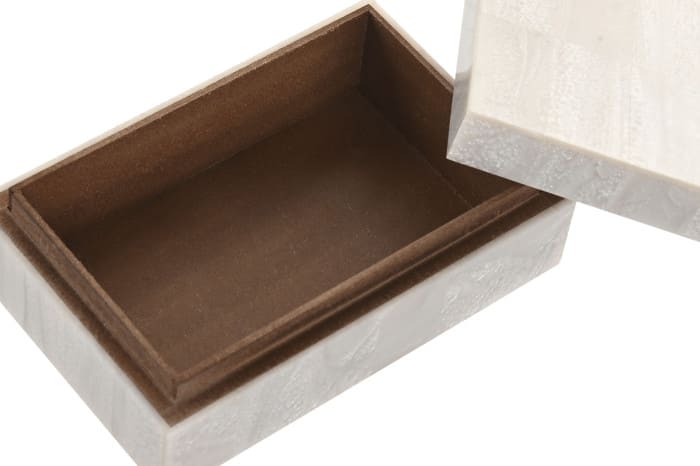 Cx manga/resina 15*10*5H nacarado branco