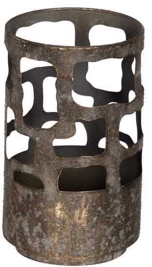 Castiçal metal 15*15*25H ouro velho