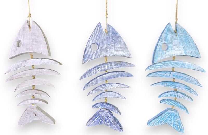 Pendente esqueleto peixe 40*18cm