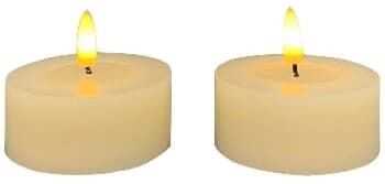 Cj 2 velas LED cera D7*3 creme