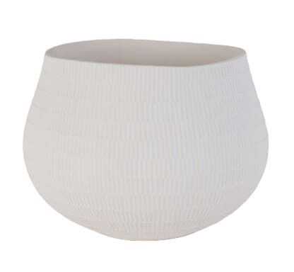 Vaso boca larga 30*24H cerâmica branca