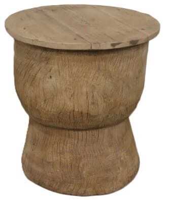 Mesa apoio D49*52H madeira reciclada