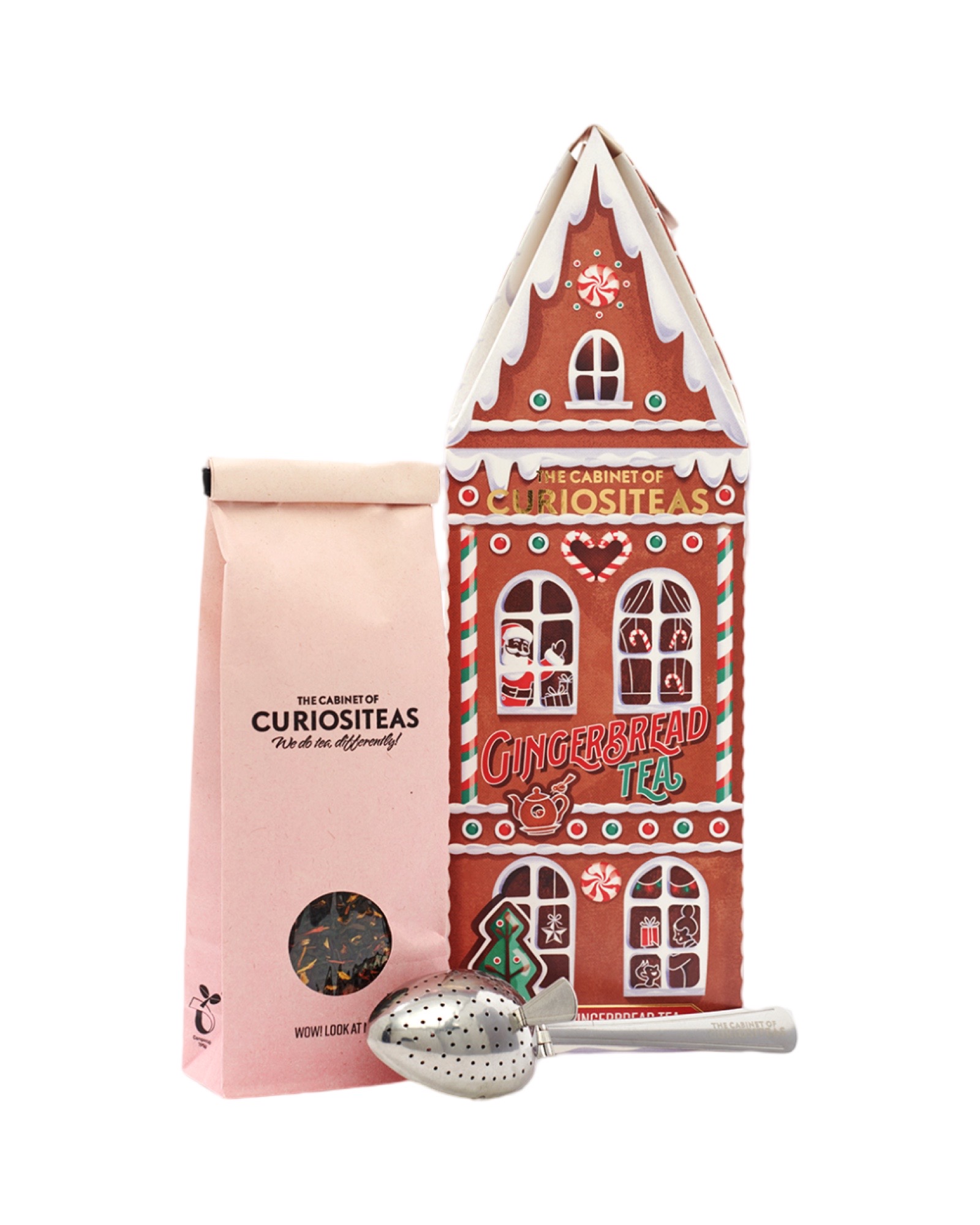 Casa presente c/chá gingerbread rosa