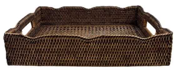 Tabuleiro rattan médio c/pegas