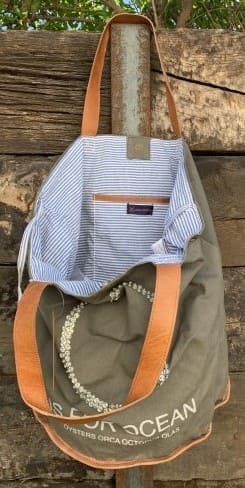 Saco lona verde D40*62*45