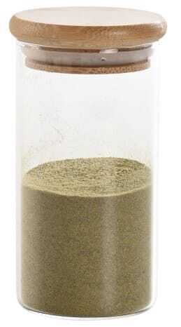 Frasco especiarias 5*5*10,5H c/ tampa bambu