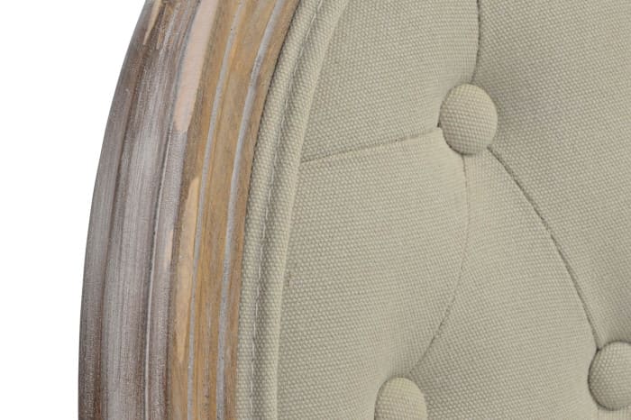 Cadeira costas oval 50*44*96H estofo linho