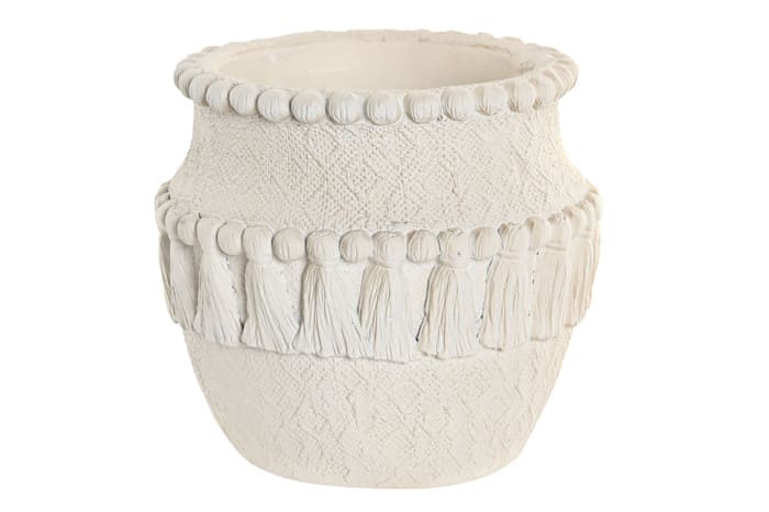 Vaso cimento 20*20*18H relevos branco