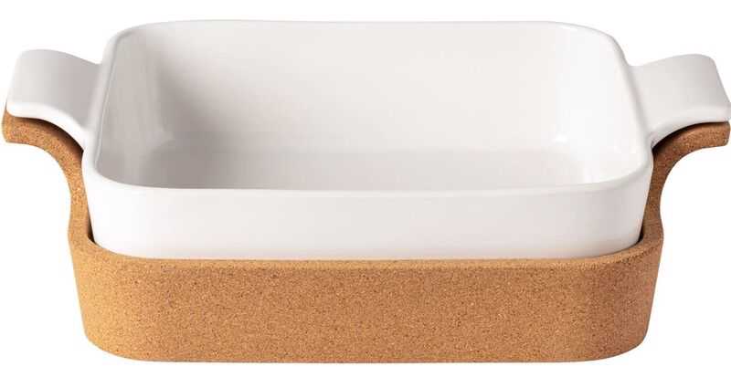 Assadeira quadrada 32cm c/tabuleiro cortiça