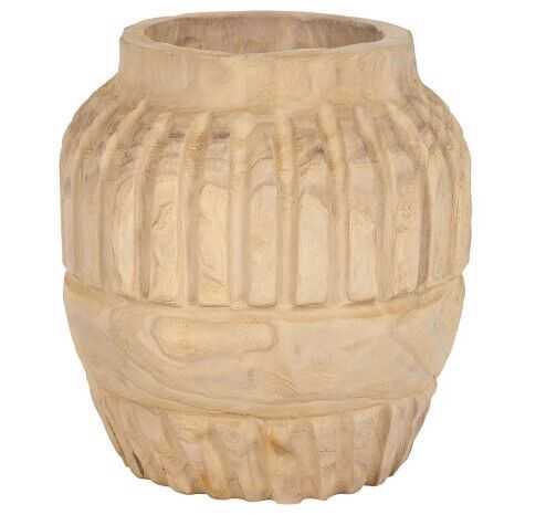 Pote 30*30*32 paulownia entalhado natural