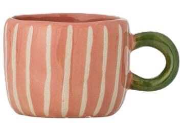 Caneca grés D7*H6cm asa verde