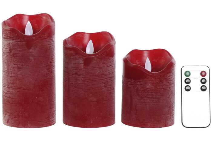 Cj 3 velas LED c/comando remoto e movim