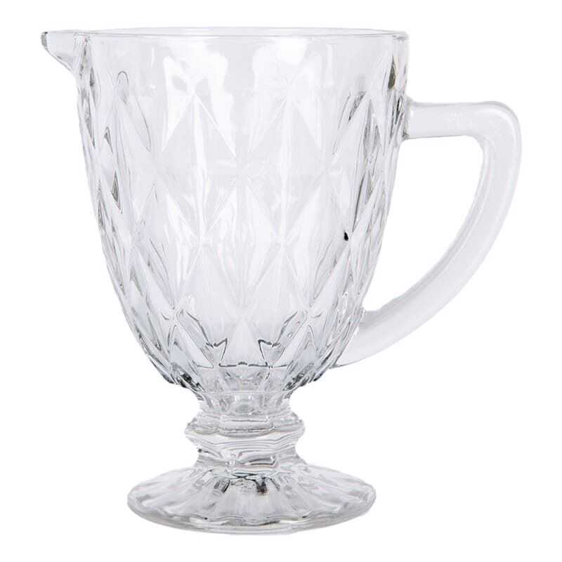 Jarro vidro trabalh 20*15*20H c/pé, asa e bico