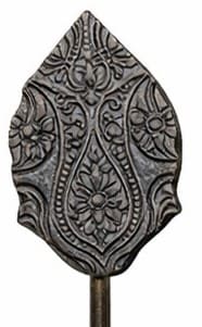 Decor madeira talhada 14*8*20 sup metal