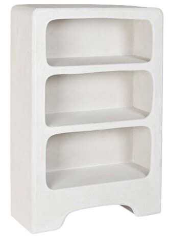 Estante 80*30*H120 resina/MDF rugoso branco