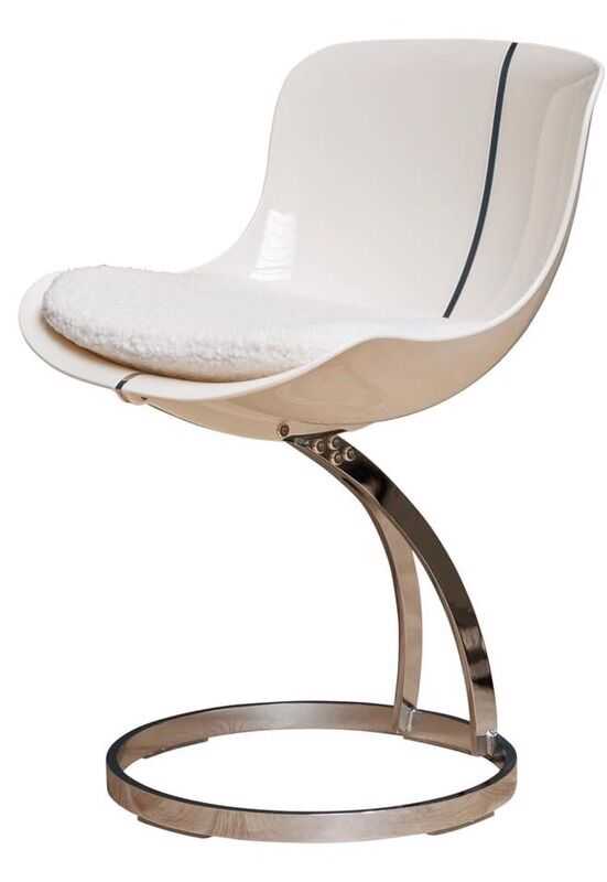 Cadeira 57*53*79H branca base metal