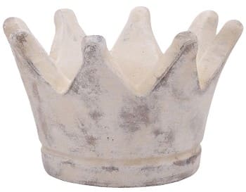 Vaso coroa 17*17*10,5 cimento bege