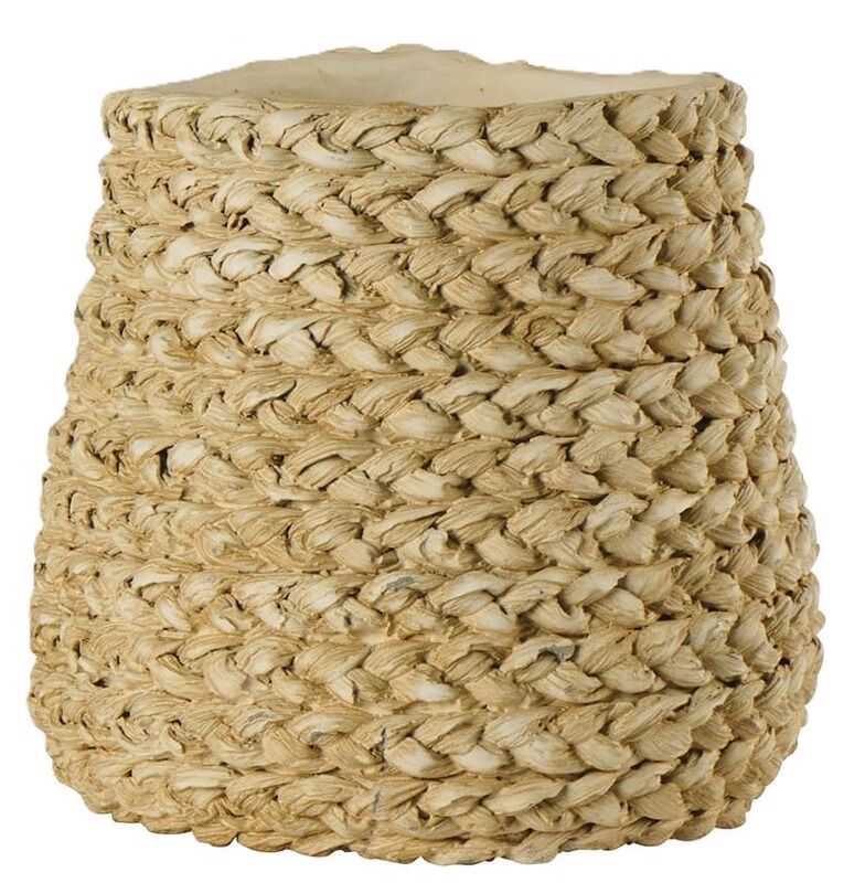 Pote D19,5*18,5H cimento mod vime entrançado