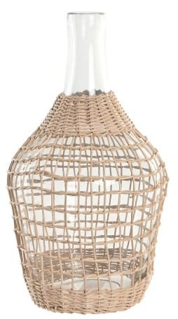 Garrafa vidro D22*H41 c/rattan entrançado