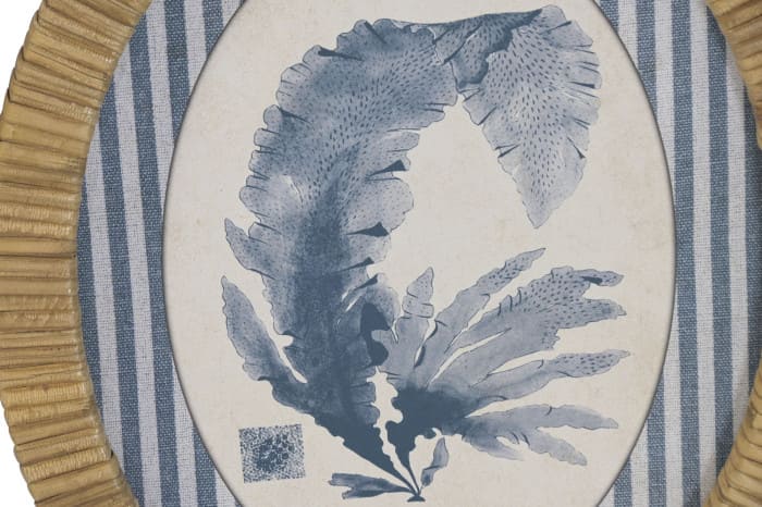 Quadro vidro/rattan 24*1,5*30H oval