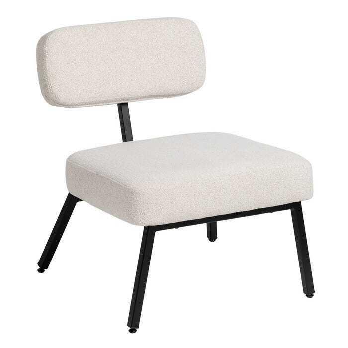 Cadeira 58*59*71H branca tecido/metal