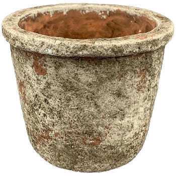Vaso cimento 13*13*10H rústico branc/verde
