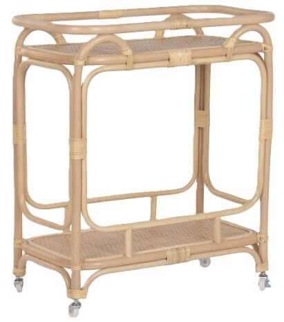 Carrinho serviço 76*43*85,5H rattan c/rodas