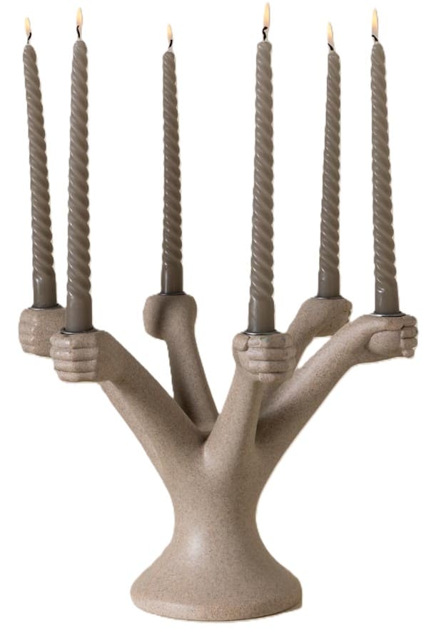 Candelabro 6 braços mão fechada