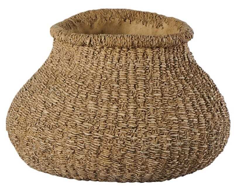 Pote D26,5*19H cimento tipo cesto vime