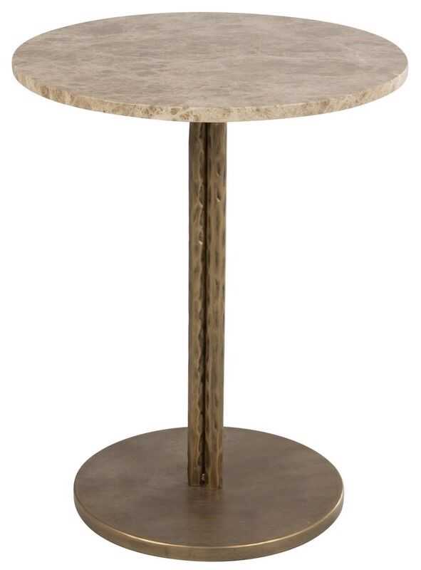 Mesa apoio D50*62H metal cast/mármore
