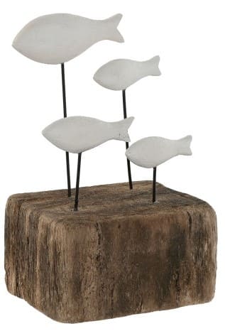 Peça deco peixes 12,5*9*18 paulownia