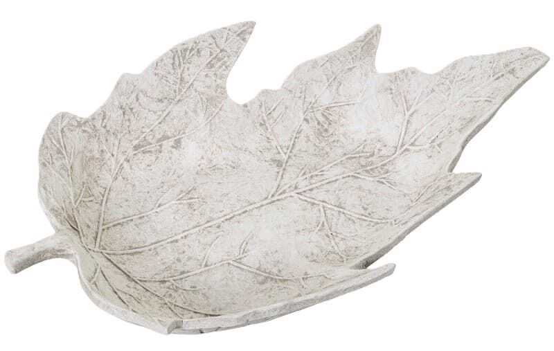 Centro mesa folha 53*21 cerâmica bege