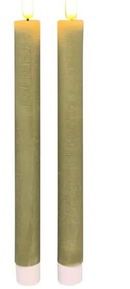 Cj 2 velas LED cera D2,2*22 verde