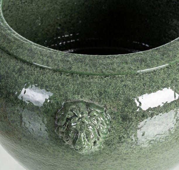 Vaso cerâmica D40*30H verde relevo