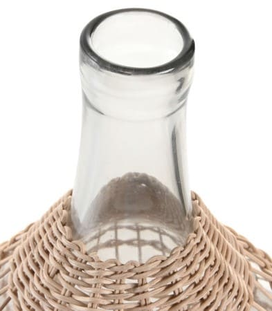 Garrafa vidro D22*H41 c/rattan entrançado