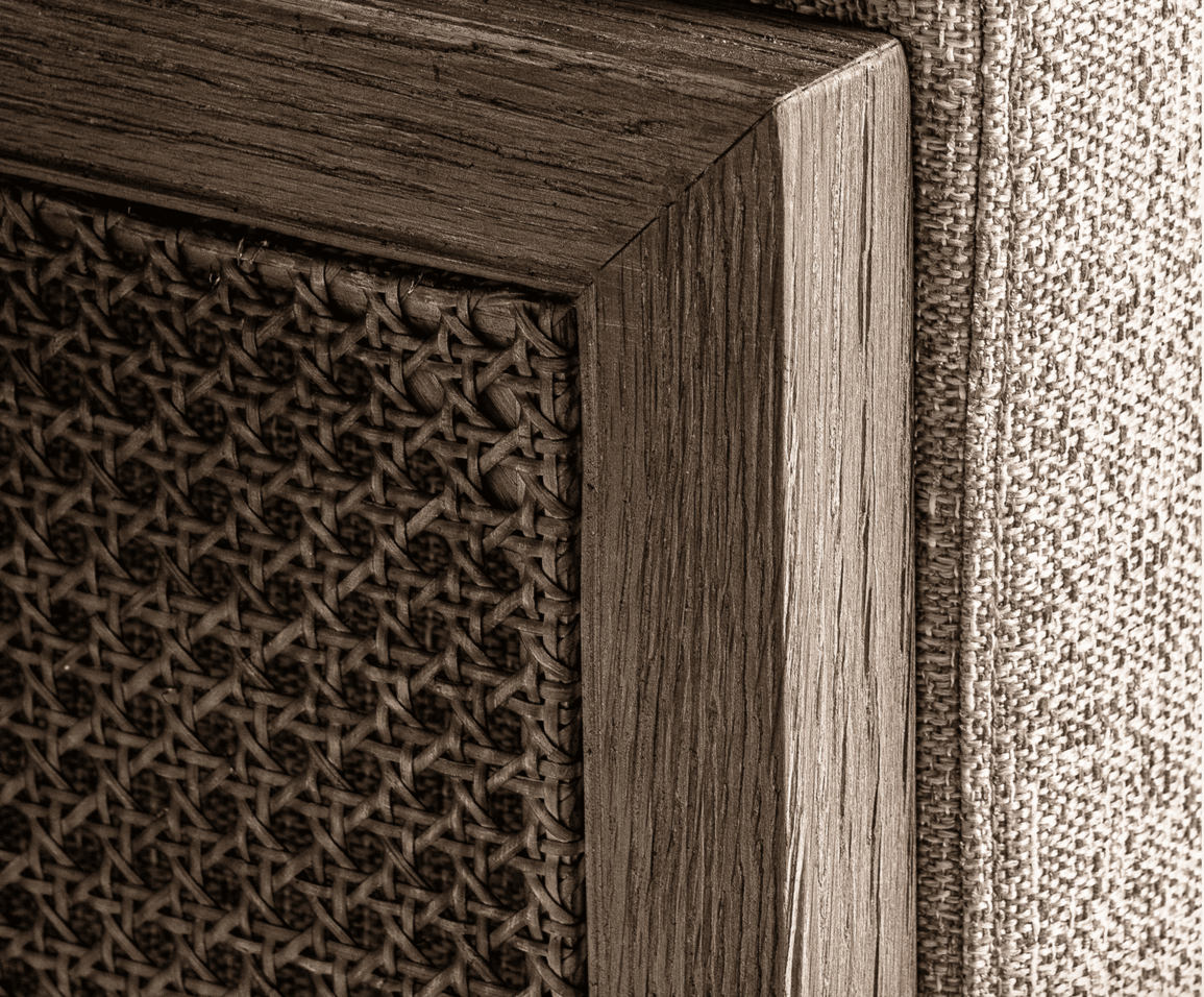 Cadeirão 86*65*72 mad freixo/rattan /tecido