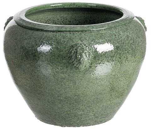 Vaso cerâmica D40*30H verde relevo