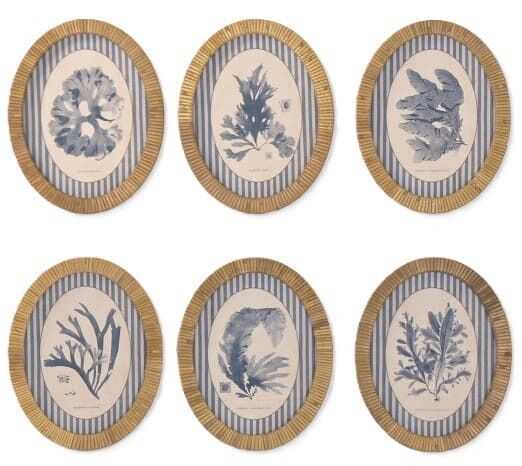 Quadro vidro/rattan 24*1,5*30H oval