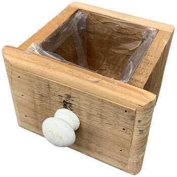 Floreira madeira 12*10*9cm -gaveta-