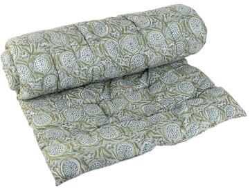 Topper acolchoado 65*190 floral verde