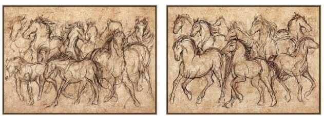 Quadro tela PS 140*4*100H cavalos