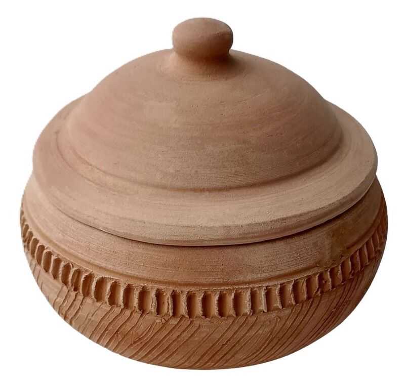 Caixa terracota D16*13Hcm c/tampa