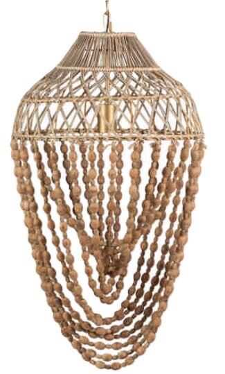 Cand teto metal 44*44*H77 contas madeira