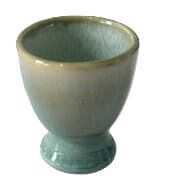 Copo p ovos D5*6cm grés verde/cinz