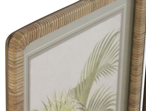 Quadro vidro/rattan 40*2,5*60 palmeiras